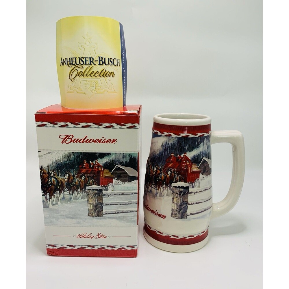 2010 Budweiser Holiday Stein Clydesdales Dashing Through the Snow with Box & COA
